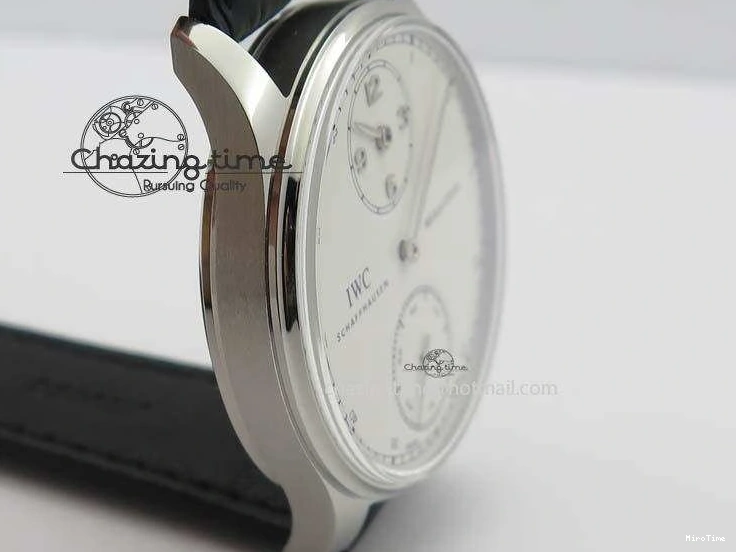 MIROTIME 1223 Effortless Portuguese IW544404 SS White Dial On Black Leather Strap A 7257